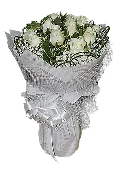 White Roses Hand Bouquet